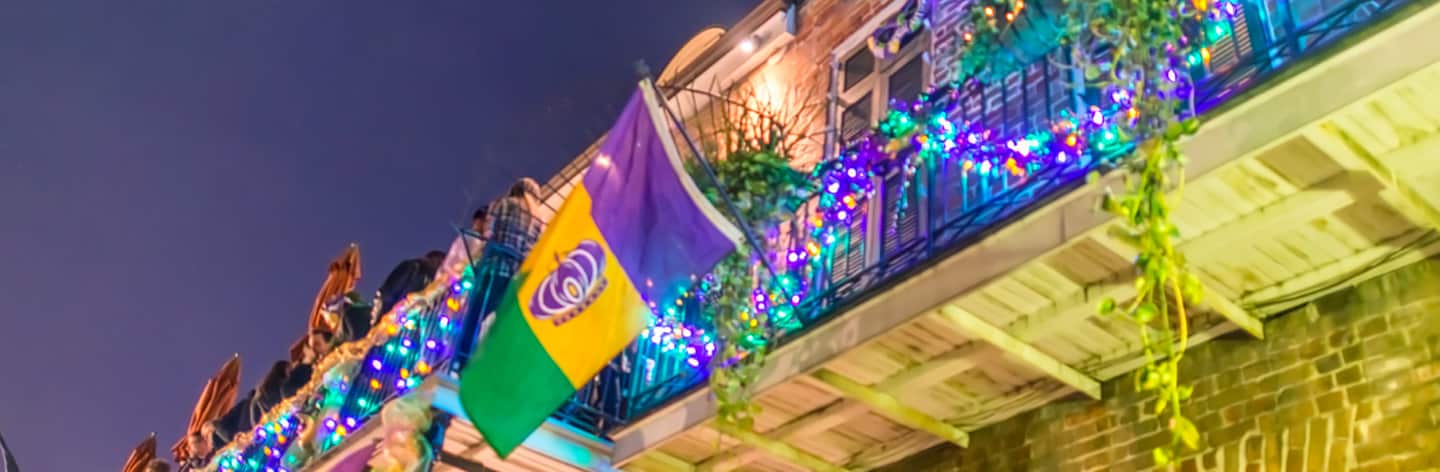 Balcony with lights.